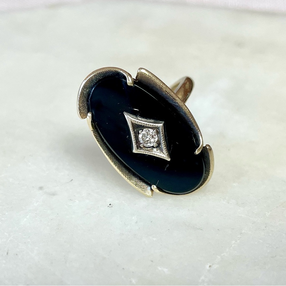 Onyx Diamond Black Ring